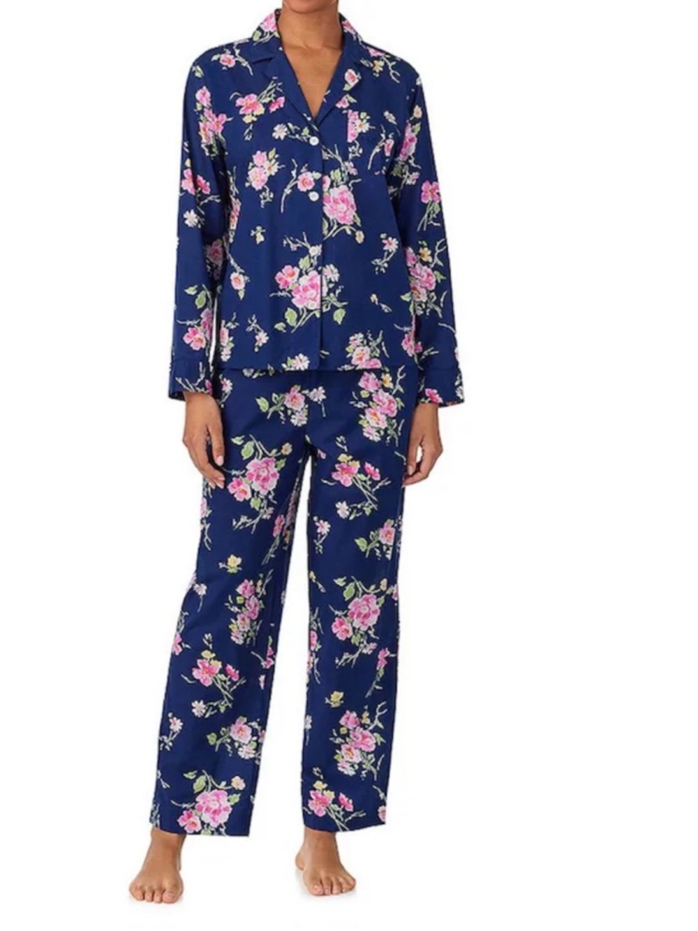 Ralph Lauren Navy Floral Short-Sleeve Pajama Set 100% cotton